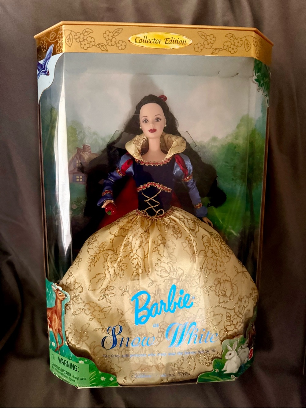 Barbie Snow White Doll - Gold, Navy & Red (2001)